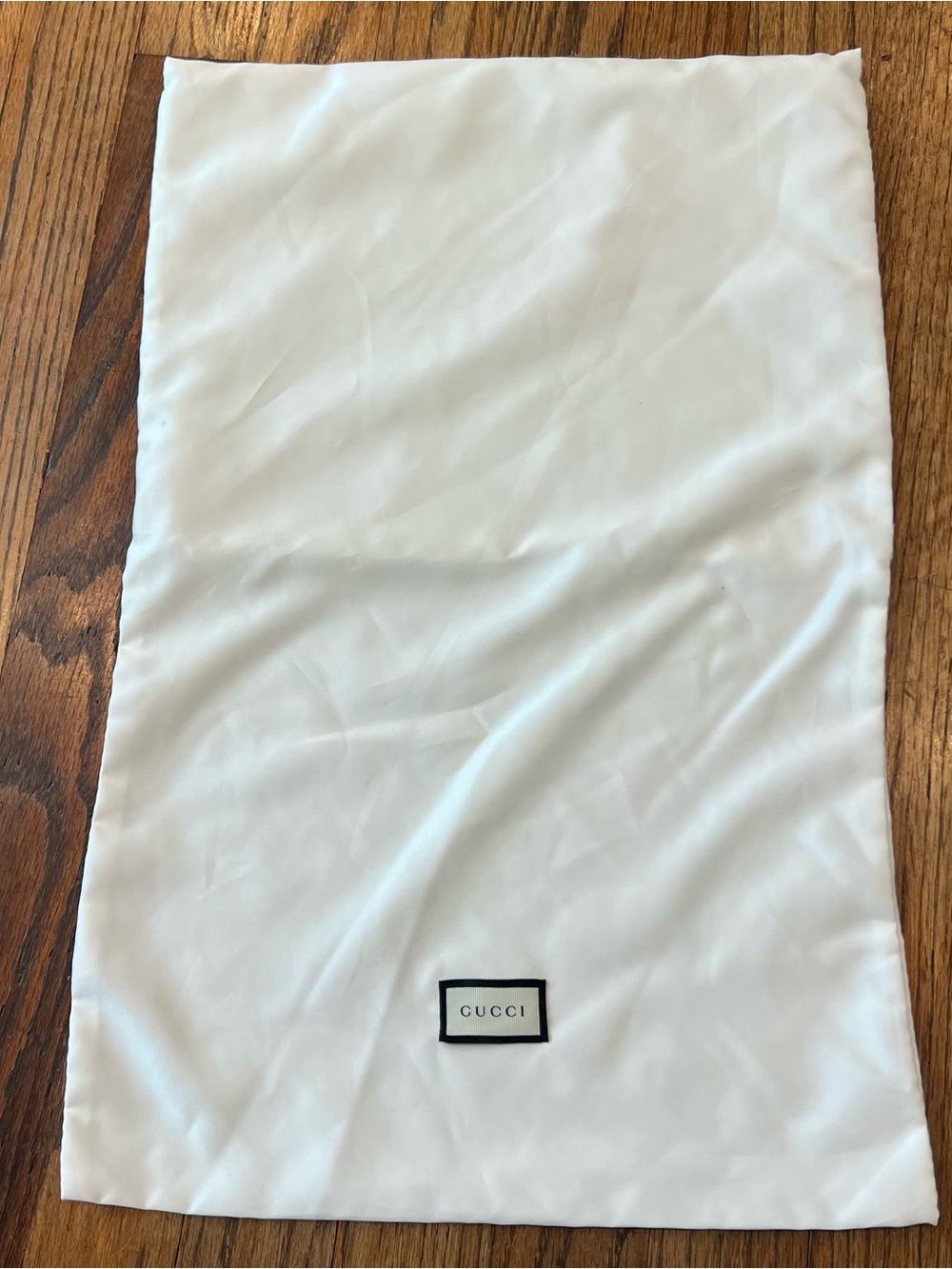 GUCCI Cream Satin Foldover Dust Bag cover for purse handbag travel white/ivory